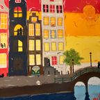 Amsterdamse Gracht Verf Op Doek 70X120 Cm thumbnail 9