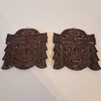 2 Vintage Wand Maskers Zuid Amerikaans thumbnail 5