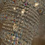 Xxl Vintage Opaline Teardrop Kroonluchter Pegels Kristal Hanglamp thumbnail 12