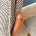 Deens Design Relax Fauteuil Met Voetenbank En Teak Hout thumbnail 14