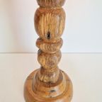 Vintage Brutalist Eik Hout Tafellamp ’50 Mid Century Japandi thumbnail 3