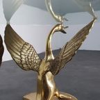 Vintage Brass Swan Coffee Table, Italy, 1960S thumbnail 6