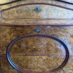 Antiek Notenhout Secretaire/ Klepsecretaire Met Veel Lades thumbnail 5