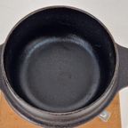 Vintage Fondueset Kosta Boda Shop Gietijzer Hout Zweden '60 thumbnail 13