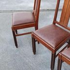 Set Van 3 Art Deco Amsterdamse School Eetkamerstoelen thumbnail 5