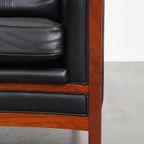 Schuitema Art Deco Design Fauteuil Uit De Decoforma Serie Met Zwart Leer En Hoge Rug thumbnail 14
