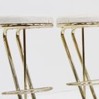Vintage Italiaanse Messing Bar Krukken ,Set Van 2 thumbnail 4
