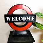 Retro Lamp Verlicht Bord Lichtbak ''Way Out & Welcome'' Yvonne Kwakkel thumbnail 5