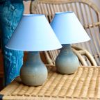 Paar Gedraaide Houten "Peer" Lampen, 1980 thumbnail 2