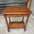 Antiek Brocante Tafeltje Sidetable Met Lade 70 X 73 Cm thumbnail 13