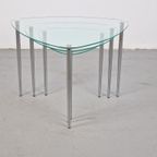 Set 3 Mid-Century Nesting Bijzettafels Glas Chrome Italy ´60 thumbnail 4