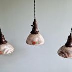 Lot De 3 Suspensions "Gal" En Verre Mercurisé, Années 1930 thumbnail 13