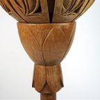 Vintage Houten Lamp Lotus Bloem thumbnail 3