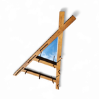 Wooden Wall Coat Rack / Triangular Shape / Triangle Mirror At The Top / 1960s thumbnail 9