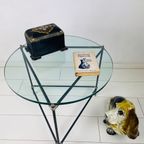 Wow! Glazen Tafel. Vintage Glazen Salontafel. Bijzettafel. Industrieel. thumbnail 2