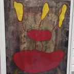Dite Bultje Schilderij "rode Schelp", Ingelijst, 53 Cm X 65 thumbnail 14