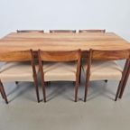 Vintage Teak Tafel & 6 Stoelen Mid Century Denmark '60 thumbnail 4