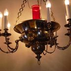 Antieke Verzilverde Godslamp, Kerk Lamp Met Engelen thumbnail 16