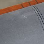 Geweldige Schuitema Art Deco Design Bank Met Mooie Blauwe Nubuck Lederen Bekleding thumbnail 14