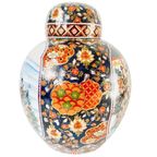 Vintage Xl Chinese Gemberpot Geisha’s Bloemen Blauw Goud thumbnail 3