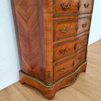 Antiek Franse Secretaire Wandkast Ladekast Met Marmer Blad thumbnail 11
