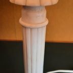 Vintage Tafellamp, Schemerlamp, Marmer Voet, Linnen Kap thumbnail 8