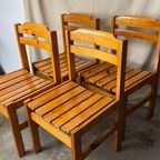 4X Gelakte Grenen Vintage Stoelen, Reliving thumbnail 5