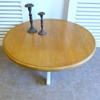 Prachtige Ronde Witte Landelijke Salontafel thumbnail 5