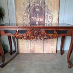Grote Sidetable, Haltafel, Wandconsole Met Marmeren Blad thumbnail 3