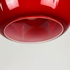 Pair Of Red Glass Artichoke Pendant Lights By Peill And Putzler thumbnail 8