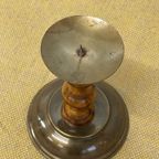 Hout & Koperen Kandelaar Brocante thumbnail 4