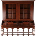 Klassieke Engelse Vitrinekast Boekenkast Secretaire thumbnail 3