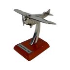 Scale Model Of An Airplane (Silver Plated) - Mounted On Wooden Base - Focke Wulf A 16 (1924) thumbnail 2