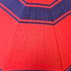 Vintage Parasol Rood Blauwe Strepen thumbnail 4