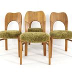 Set 4 Eiken Deense Eetkamerstoelen Vintage Reupholstered thumbnail 18