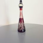 Vintage Karaf Val Saint Lambert Rood Kristal Mid Century '60 | Kerst thumbnail 3