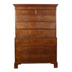 Antieke Mahonie Kast Tallboy Chest On Chest George Lll 19De Eeuw thumbnail 2