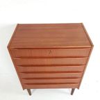 Vintage Teak Houten Ladenkast Deens 6 Lades Chest Of Drawers thumbnail 5