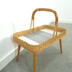 Rotan Dienblad Op Poten Met Grijs Formica thumbnail 2