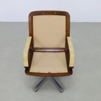 1X Vintage Office Chair/Conference Chair In Leather And Wood By Eugen Schmidt, 1960S thumbnail 7