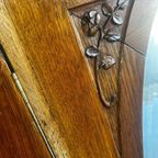 Vintage Drieluik Spiegel / Retro Oude Houten Wandspiegel thumbnail 6