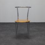 4x Postmoderne Eetkamerstoel Chrome & Plywood Segis, 90s thumbnail 6