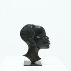 Modernist Solid Bronze Sculpture African Woman 1950S thumbnail 2