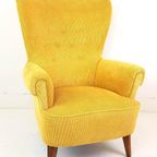 Vintage Artifort Theo Ruth Fauteuil Geel Nieuw Gestoffeerd thumbnail 2
