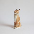 Porcelain Lynx Or Bobcat Sculpture By Lomonosov, Ussr thumbnail 17