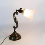 Art Deco - Desklamp With Pressed Glass And Bakelite Fitting thumbnail 6