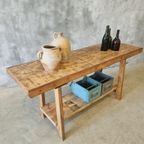 Oude Werkbank Werktafel Sidetable Badkamermeubel 55X170 Cm thumbnail 2