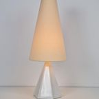 Vintage Geometrische Tafellamp Keramiek ’70 Teepee Lamp Wit thumbnail 6
