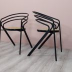 2X Vintage Postmodern Buisframe Stoel Met Webbing Zitting. thumbnail 18