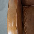 Set Van 2 Comfortabele Cognac-Kleurige Rundleren Armchairs Met Een Strak Design thumbnail 8